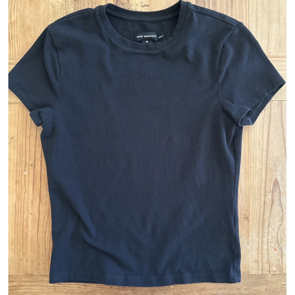 Good American Super stretch Black Baby tee Size M